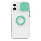 For iPhone 12 mini Sliding Camera Cover Design TPU Protective Case with Ring Holder (Mint Green) - 1