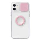 For iPhone 12 Pro Sliding Camera Cover Design TPU Protective Case with Ring Holder(Pink) - 1