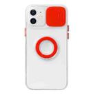 For iPhone 12 Pro Sliding Camera Cover Design TPU Protective Case with Ring Holder(Red) - 1