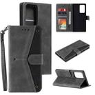 For Samsung Galaxy Note20 Ultra Stitching Calf Texture Horizontal Flip Leather Case with Holder & Card Slots & Wallet(Grey) - 1