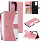 For Samsung Galaxy Note20 Ultra Stitching Calf Texture Horizontal Flip Leather Case with Holder & Card Slots & Wallet(Rose Gold) - 1