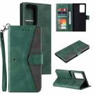 For Samsung Galaxy S20 Ultra Stitching Calf Texture Horizontal Flip Leather Case with Holder & Card Slots & Wallet(Green) - 1