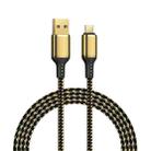 WiWU GD-102 2.4A USB to Micro USB Zinc Alloy + Nylon Braided Data Cable, Cable Length:2m(Gold) - 1