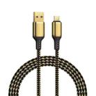 WiWU GD-102 2.4A USB to Micro USB Zinc Alloy + Nylon Braided Data Cable, Cable Length:3m(Gold) - 1