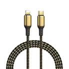 WiWU GD-103 3A USB-C / Type-C to 8 Pin Zinc Alloy + Nylon Braided Data Cable, Cable Length:1m(Gold) - 1