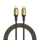 WiWU GD-103 3A USB-C / Type-C to 8 Pin Zinc Alloy + Nylon Braided Data Cable, Cable Length:2m(Gold) - 1