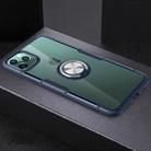 For iPhone 11 Pro Shockproof Transparent TPU + Acrylic Protective Case with Ring Holder(Navy Blue) - 1