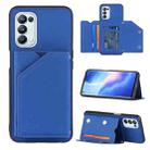 For OPPO A93 5G Skin Feel PU + TPU + PC Back Cover Shockproof Case with Card Slots & Holder & Photo Frame(Blue) - 1