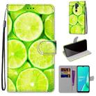 For OPPO A9 (2020) / A5 (2020) / A11X / A11 Coloured Drawing Cross Texture Horizontal Flip PU Leather Case with Holder & Card Slots & Wallet & Lanyard(Green Lemon) - 1