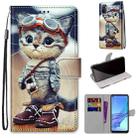 For OPPO A53 4G(2020) / A53s / A32 / A33 (2020) Coloured Drawing Cross Texture Horizontal Flip PU Leather Case with Holder & Card Slots & Wallet & Lanyard(Leather Shoes Cat) - 1