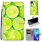 For OPPO Realme C15 / C12 / C25 / 7i (Global) / Narzo 20 / 30A Coloured Drawing Cross Texture Horizontal Flip PU Leather Case with Holder & Card Slots & Wallet & Lanyard(Green Lemon) - 1