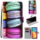 For Alcatel 3L 2021 Coloured Drawing Cross Texture Horizontal Flip PU Leather Case with Holder & Card Slots & Wallet & Lanyard(Colorful Cakes) - 1