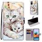 For Xiaomi Redmi Note 10 Pro Max / Note 10 Pro Coloured Drawing Cross Texture Horizontal Flip PU Leather Case with Holder & Card Slots & Wallet & Lanyard(Big Cat Holding Kitten) - 1