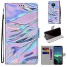 For Nokia 1.4 Coloured Drawing Cross Texture Horizontal Flip PU Leather Case with Holder & Card Slots & Wallet & Lanyard(Fluorescent Water Texture) - 1