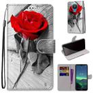 For Nokia 1.4 Coloured Drawing Cross Texture Horizontal Flip PU Leather Case with Holder & Card Slots & Wallet & Lanyard(Wood Red Rose) - 1