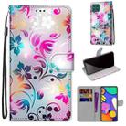 For Samsung Galaxy F62 / M62 Coloured Drawing Cross Texture Horizontal Flip PU Leather Case with Holder & Card Slots & Wallet & Lanyard(Gradient Colorful Flower) - 1