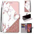 For Samsung Galaxy Xcover 5 Coloured Drawing Cross Texture Horizontal Flip PU Leather Case with Holder & Card Slots & Wallet & Lanyard(Pink Stone Texture) - 1