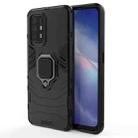 For OPPO Reno5 Z 5G Shockproof PC + TPU Protective Case with Magnetic Ring Holde(Black) - 1