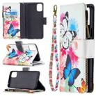 For LG K42 Colored Drawing Pattern Zipper Horizontal Flip Leather Case with Holder & Card Slots & Wallet(Two Butterflies) - 1