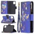 For LG K42 Colored Drawing Pattern Zipper Horizontal Flip Leather Case with Holder & Card Slots & Wallet(Purple Butterfly) - 1