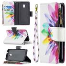 For Nokia C1 Plus Colored Drawing Pattern Zipper Horizontal Flip Leather Case with Holder & Card Slots & Wallet(Sun Flower) - 1