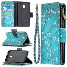 For Nokia C1 Plus Colored Drawing Pattern Zipper Horizontal Flip Leather Case with Holder & Card Slots & Wallet(Plum Blossom) - 1