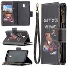 For Nokia C1 Plus Colored Drawing Pattern Zipper Horizontal Flip Leather Case with Holder & Card Slots & Wallet(Bear) - 1