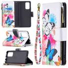 For Xiaomi Redmi Note 10 Pro Colored Drawing Pattern Zipper Horizontal Flip Leather Case with Holder & Card Slots & Wallet(Two Butterflies) - 1