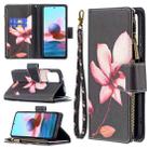 For Xiaomi Redmi Note 10 4G Colored Drawing Pattern Zipper Horizontal Flip Leather Case with Holder & Card Slots & Wallet(Lotus) - 1