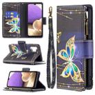For Samsung Galaxy A32 4G Colored Drawing Pattern Zipper Horizontal Flip Leather Case with Holder & Card Slots & Wallet(Big Butterfly) - 1