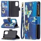 For Xiaomi Mi 11i / Poco F3 / Redmi K40 / K40 Pro Colored Drawing Pattern Zipper Horizontal Flip Leather Case with Holder & Card Slots & Wallet(Gold Butterfly) - 1