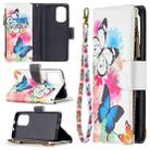 For Xiaomi Mi 11i / Poco F3 / Redmi K40 / K40 Pro Colored Drawing Pattern Zipper Horizontal Flip Leather Case with Holder & Card Slots & Wallet(Two Butterflies) - 1