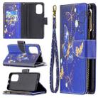 For Xiaomi Mi 11i / Poco F3 / Redmi K40 / K40 Pro Colored Drawing Pattern Zipper Horizontal Flip Leather Case with Holder & Card Slots & Wallet(Purple Butterfly) - 1