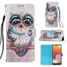 For Samsung Galaxy A32 4G (EU Version) 3D Painting Horizontal Flip Leather Case with Holder & Card Slot & Wallet & Lanyard(Owl) - 1