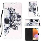 For Samsung Galaxy A32 4G (EU Version) 3D Painting Horizontal Flip Leather Case with Holder & Card Slot & Wallet & Lanyard(Skull) - 1