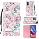 For Xiaomi Mi 11i / Poco F3 / Redmi K40 / K40 Pro 3D Painting Horizontal Flip Leather Case with Holder & Card Slot & Wallet & Lanyard(Pink Pony) - 1