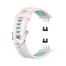 For Huawei Watch Fit Two-color Silicone Watch Band(Pink+Teal) - 1