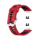 For Huawei Watch Fit Two-color Silicone Watch Band (Red+Black) - 1