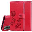 For Huawei Honor 10X Lite Rose Embossed Horizontal Flip PU Leather Case with Holder & Card Slots & Wallet(Red) - 1