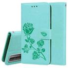 For Huawei Honor 10X Lite Rose Embossed Horizontal Flip PU Leather Case with Holder & Card Slots & Wallet(Green) - 1