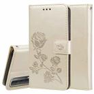 For Huawei P smart 2021 Rose Embossed Horizontal Flip PU Leather Case with Holder & Card Slots & Wallet(Gold) - 1