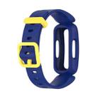 For Fitbit Inspire 2 Silicone Watch Band(Dark Blue+Yellow) - 1