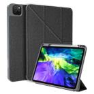 For iPad Pro 12.9 2022 / 2021 / 2020 Mutural Multi-fold Smart Leather Tablet Case(Black) - 1