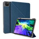 For iPad Pro 12.9 2022 / 2021 / 2020 Mutural Multi-fold Smart Leather Tablet Case(Blue) - 1