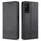 For Huawei P smart 2021 AZNS Magnetic Calf Texture Horizontal Flip Leather Case with Card Slots & Holder & Wallet(Black) - 1