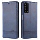 For Huawei P smart 2021 AZNS Magnetic Calf Texture Horizontal Flip Leather Case with Card Slots & Holder & Wallet(Dark Blue) - 1