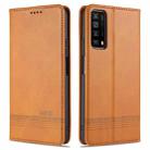 For Huawei P smart 2021 AZNS Magnetic Calf Texture Horizontal Flip Leather Case with Card Slots & Holder & Wallet(Light Brown) - 1