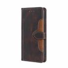 For Samsung Galaxy A12 Stitching Skin Feel Magnetic Buckle Horizontal Flip PU Leather Case with Holder & Card Slots & Wallet(Brown) - 1