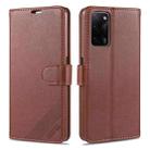 For OPPO A55 5G AZNS Sheepskin Texture Horizontal Flip Leather Case with Holder & Card Slots & Wallet(Brown) - 1