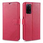 For OPPO A55 5G AZNS Sheepskin Texture Horizontal Flip Leather Case with Holder & Card Slots & Wallet(Red) - 1